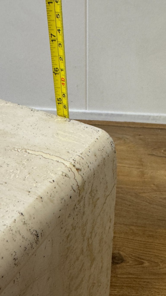 Image 1 of Tavolino da caffè rettangolare in travertino