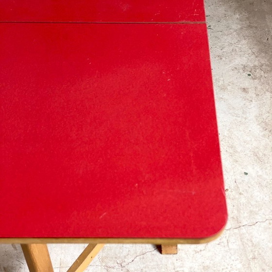 Image 1 of Vintage 1980s red Formica folding table