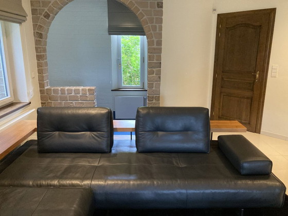 Image 1 of Rolf Benz DONO Design Ecksofa, schwarzes Leder, neuwertiger Zustand