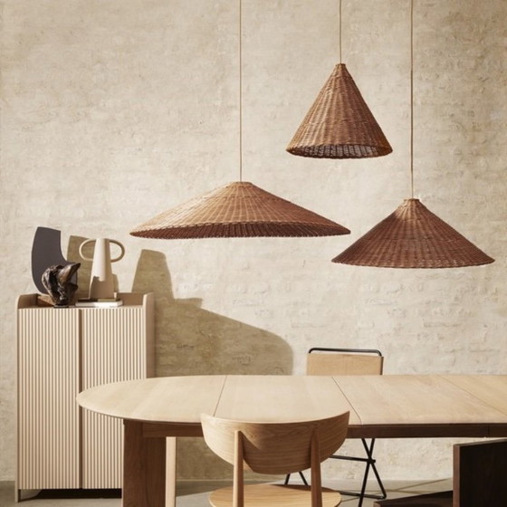 Image 1 of Suspension Ferm Living Dou Ø90 Naturel Cordon M 4m