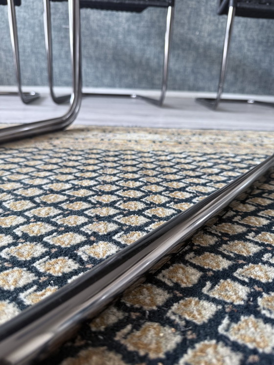 Image 1 of Set van 4 Tecta D20 sledestoelen - zwart wicker & parelchroom