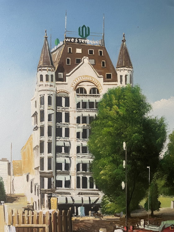 Image 1 of Frank van der Burg - Casa Blanca de Rotterdam - Óleo sobre lienzo