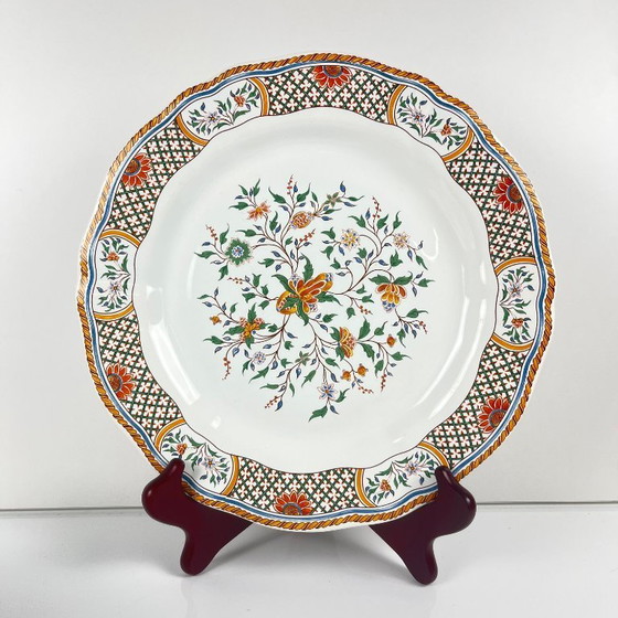 Image 1 of Set aus 8 Gien-Speisetellern, Dekor Rouen Esparsette, 1990