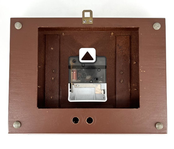 Image 1 of Mid Century Wall / Mantel Clock – Junghans Quartz W756 – Wood & Brass