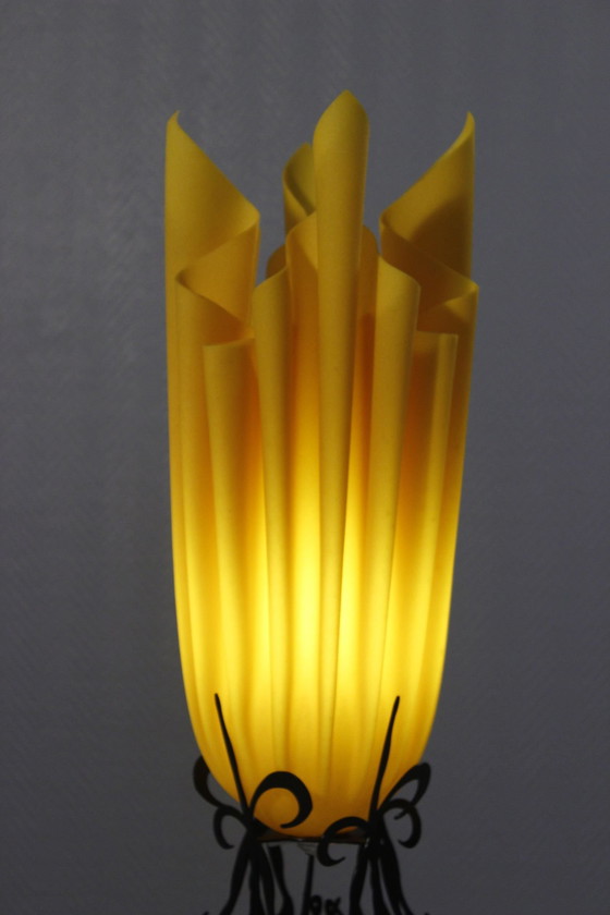 Image 1 of Georgia Jacob - Lampe vintage métal & résine design post-moderne 1990s France
