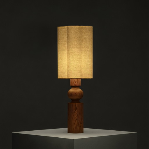 Große Kiefer Tischlampe von Uno & Östen Kristiansson für Luxus, Schweden, 1970er