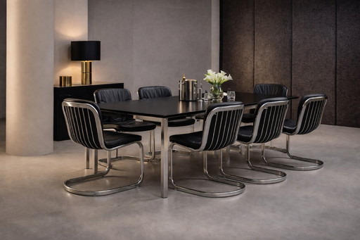 Willy Rizzo set van 6 midcentury stoelen