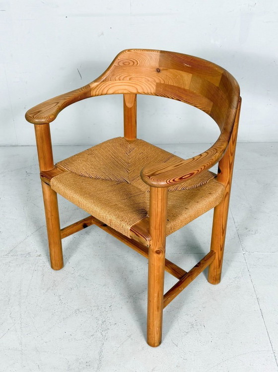 Image 1 of Rainer Daumiller & Poultries Pedersen für Grammrode 4 Stühle / Esszimmerstühle, Kiefer, Papierkordel, 1970er Jahre, Dänemark