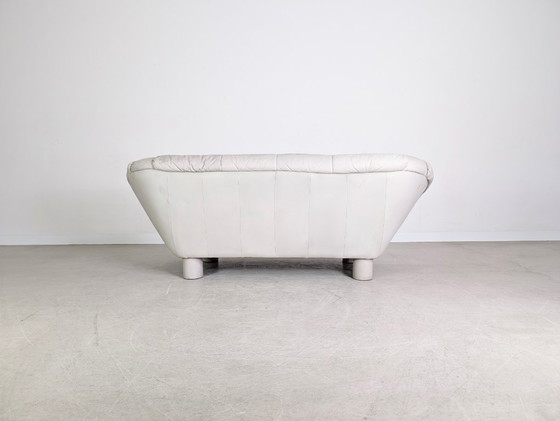 Image 1 of Vintage sofa couch dupe Burkhardt Vogtherr leather three-seater