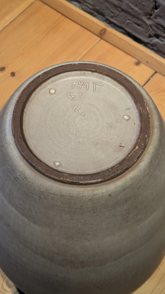 Image 1 of 47cm Hamelner Töpferei Bodenvase  Graue Glasur Keramik