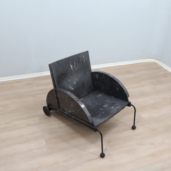 Zeldzame Vintage Kartell Anna Castelli Fauteuil Met Dubbele Hoes Jaren 80 – Textile (photo 11 of 16)