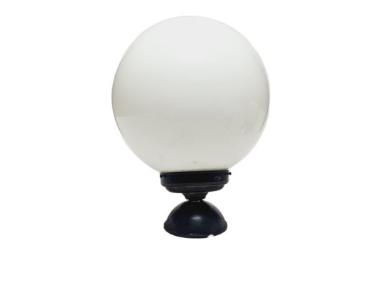 Art Deco Ceiling Lamp with Glass Shade, Poland, 1950s – Ceiling lights, Metal (photo 6 of 7)