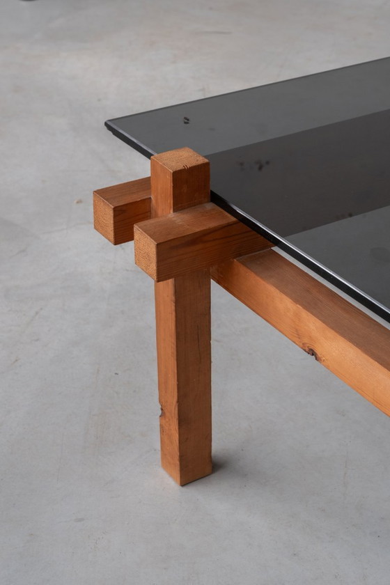 Image 1 of Tavolino da caffè di metà secolo in legno/smalto fumé