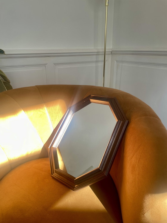 Image 1 of Miroir octogonal en bois