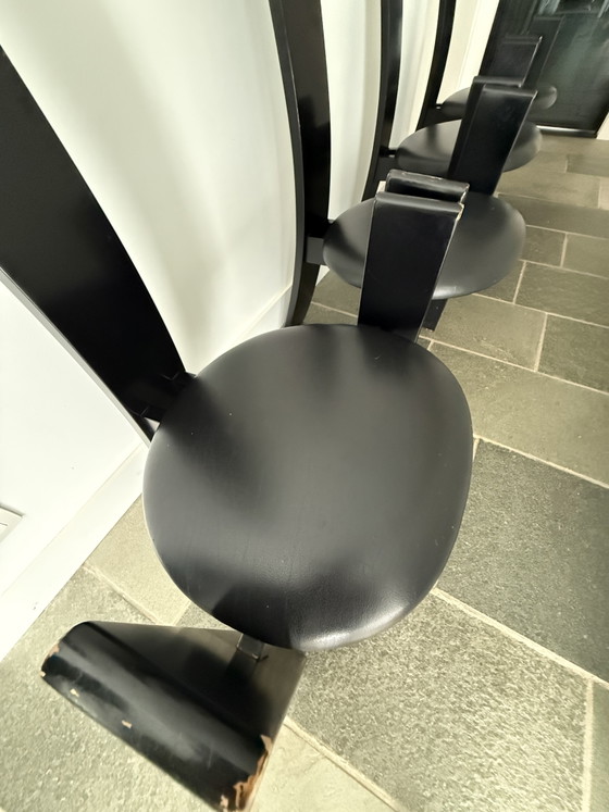 Set di 4 sedie da pranzo Golem di Vico Magistretti per Poggi – Leather, Wood (photo 7 of 10)