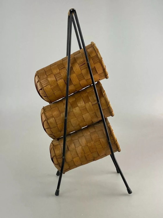 Image 1 of Portabottiglie anni &#39;50 e &#39;60, utensilio, tavolo a forma di rene di metà secolo, design anni &#39;50