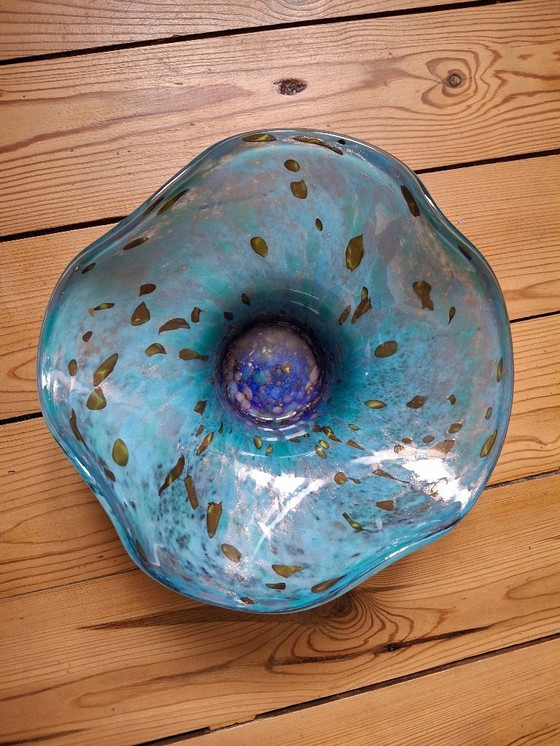 Image 1 of Zeldzame grote Jean-Michel Operto glazen kom, gesigneerd, 23 cm