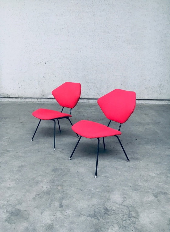 Image 1 of Midcentury Modern Design Low Side Chair set, Italy 1950's