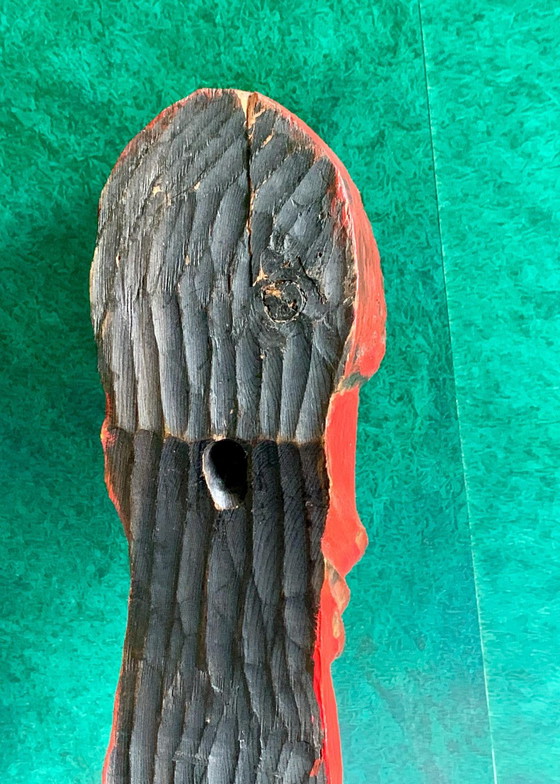 Zeldzame originele polychrome houten totemsculptuur – Jean Pons (1913-2005) – School van Parijs (photo 14 of 15)