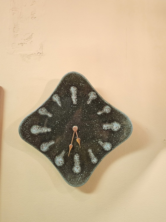 Orologio da parete vintage in ceramica Silberdistel Fayence (photo 3 of 9)