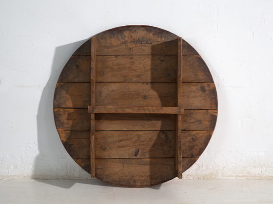 Tavolino basso rotondo antico in legno di pino – Europa Centrale, circa 1940 – Tavolini da caffè, Rustic (photo 40 of 40)