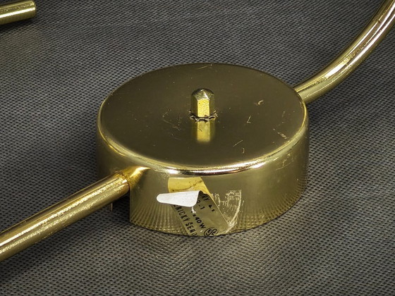 Image 1 of Set aus drei Messing-Wandleuchten aus Opalglas von Kamenický Šenov, 1970er Jahre