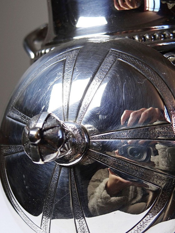 Image 1 of Elegant antique silver-plated metal sugar bowl from the 1880s-1930s