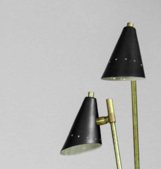 Image 1 of Lampada italiana in ottone a tre teste, design anni '50