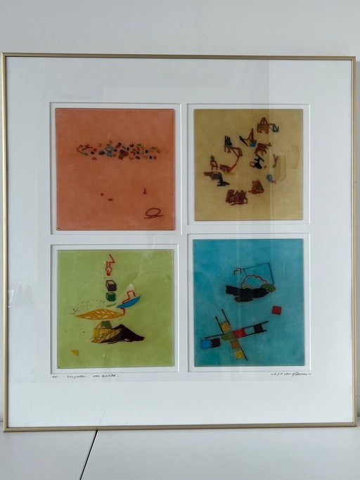 A P A van Grünsven (origineel werk) getiteld: "Etsplaten"