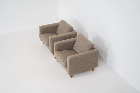 Image 1 of Rare pair of GE300 armchairs by Hans J. Wegner for Getama  (Denmark, 1960s).