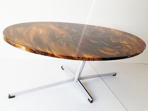 Image 1 of SUPERB COFFEE TABLE WITH HORSES 1960s 1970s VINTAGE PLASTIC RESIN 60s 70s