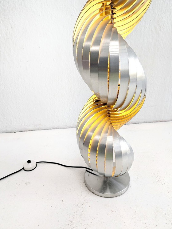 Spiral Floor Lamp by Henri Mathieu 1970s – Floor lights, Aluminium (photo 4 of 5)