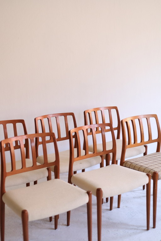 Set di 6 sedie da pranzo modello 83, Niels Otto Møller