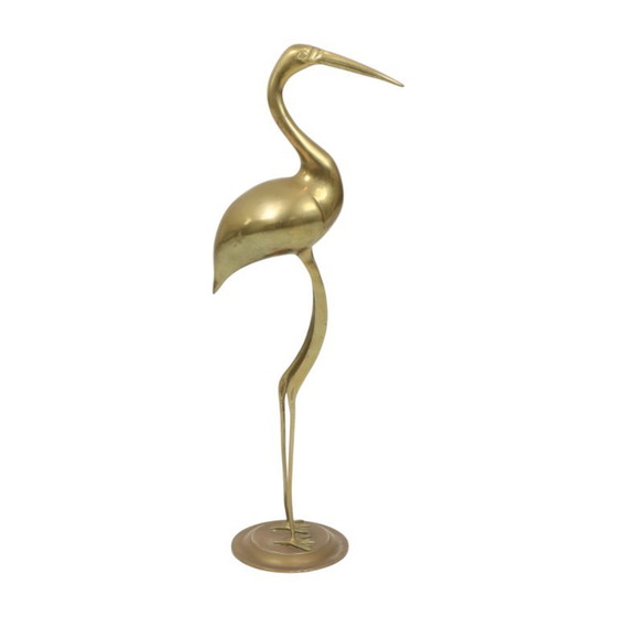 Large Brass Crane Bird XL Hollywood Regency Design 61cm – Decorative Objects (photo 15 of 15)