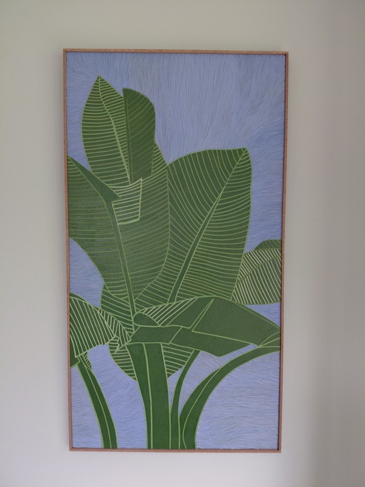 "Sky Waves and Leaf Lines" – wanddecoratie, Wood, Other