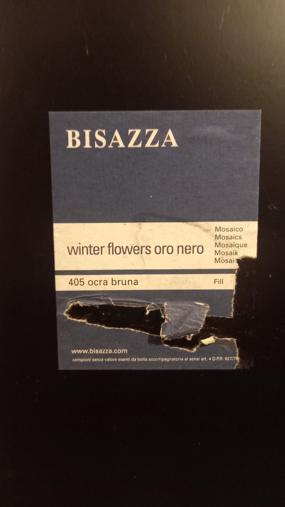 Image 1 of Pannello decorativo a mosaico originale Bisazza “Winter Flowers Oro/Nero”