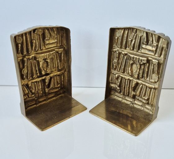 2 sujetalibros antiguos de latón con forma de "libros" – Objetos decorativos, Brass (photo 5 of 9)