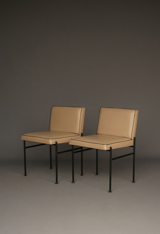 Modernist side chairs by Wim Den Boon, 1960s. Set of 2