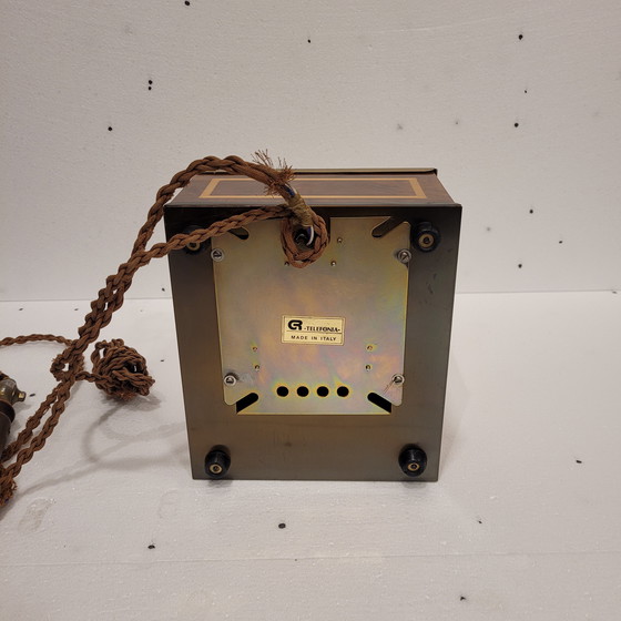 Image 1 of Draaitelefoon, inlegwerk en verguld brons, jaren 70 - Italië