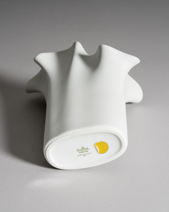 Image 1 of Rosenthal Duo: Sculptural White Porcelain Icons by Lino Sabattini candleholder & Claus Josef Riedel Tulip Vase