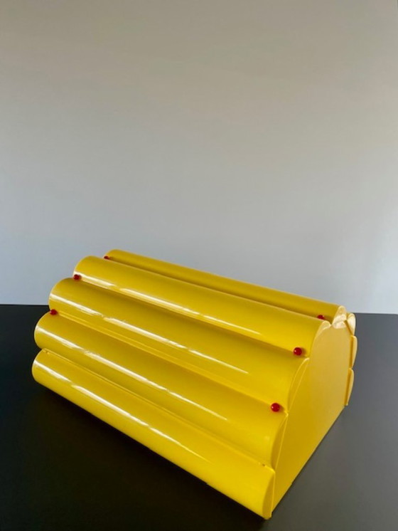 Image 1 of Vintage Memphis bread box Daisy Italian design