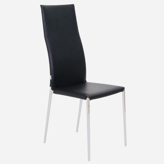 Zanotta Lialta Stoelen Met Afneembare Hoezen Zwart Leer 8 Stuks – Eetkamerset, Aluminium, Leather (photo 5 of 7)