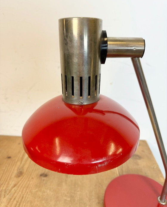 Image 1 of Vintage Red East German Table Lamp from AKA Leuchten, 1970s