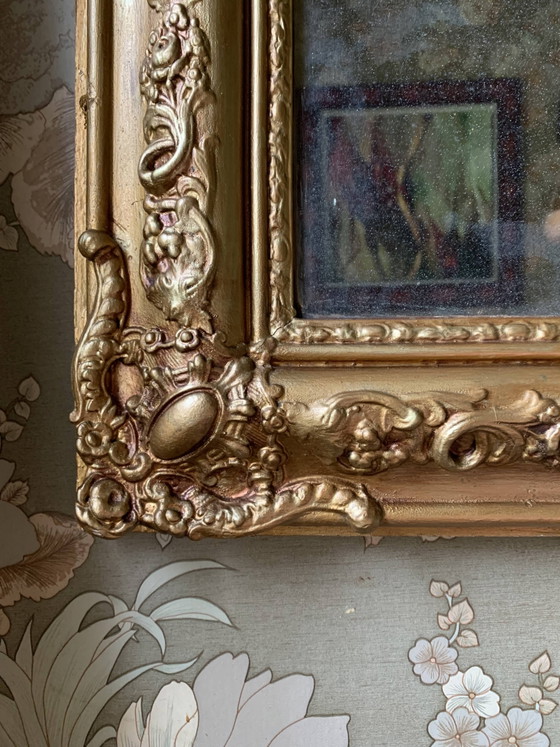 Antique gold patterned mirror – Wood (photo 5 of 11)