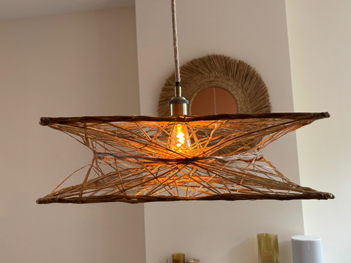 Design handgemaakte lamp van flax