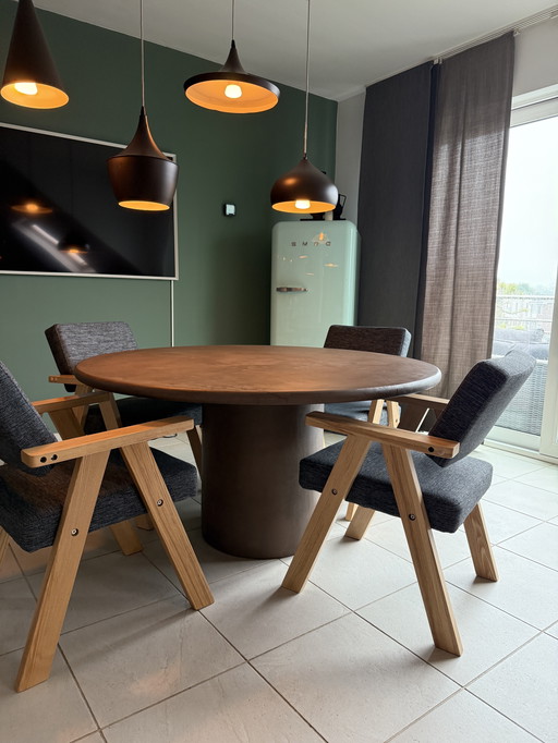 Mesa redonda Mortex - Diámetro 140 cm - Marrón