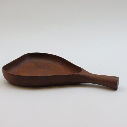 Large Teak Serving Dish with Handle Midcentury 1960s