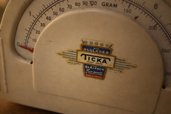 Image 1 of Mechanical Kitchen Scale Mid Century Vintage Karlsson Ticka circa 1960s Sweden