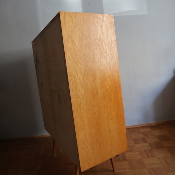 Image 1 of ❤️Hellerau Cultural Furniture linnenkast Franz Ehrlich serie 427 DDR midden 20e eeuw Bauhaus GERESTAUREERD