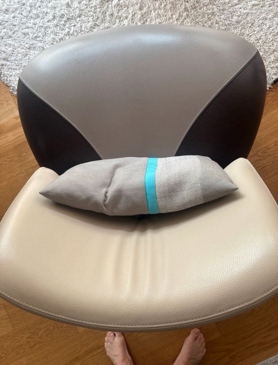 Image 1 of LeoLux Design Sessel Leder grau-schwarz-beige